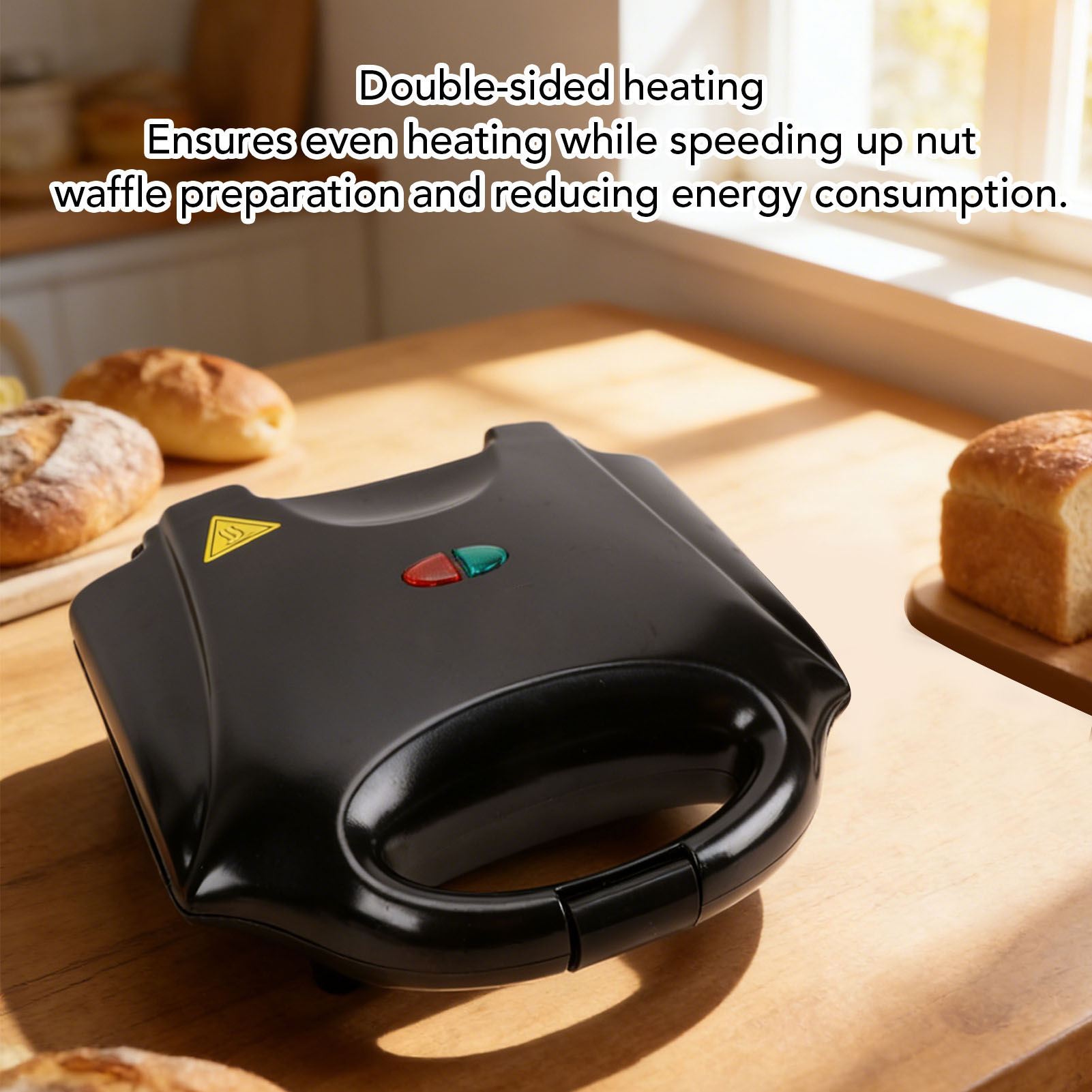 Mini Waffle Maker Machine - Электрическая вафельница для орехового хлеба Walnut