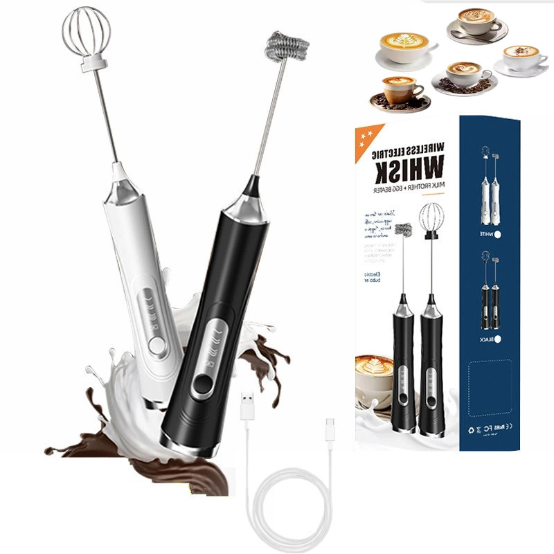 Electric Milk Frother Handheld - USB-электрический вспениватель молока, портативная кофемашина, 3-скоростной