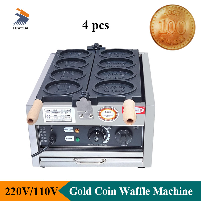 4 шт., маленькая золотая монет – обзор и цена Mini Waffle Maker Machine