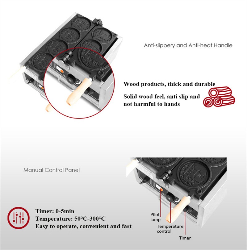 4 шт., маленькая золотая монет – обзор и цена Mini Waffle Maker Machine